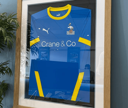 hailsham cricket club sponsored shirt framed (Facebook Post)